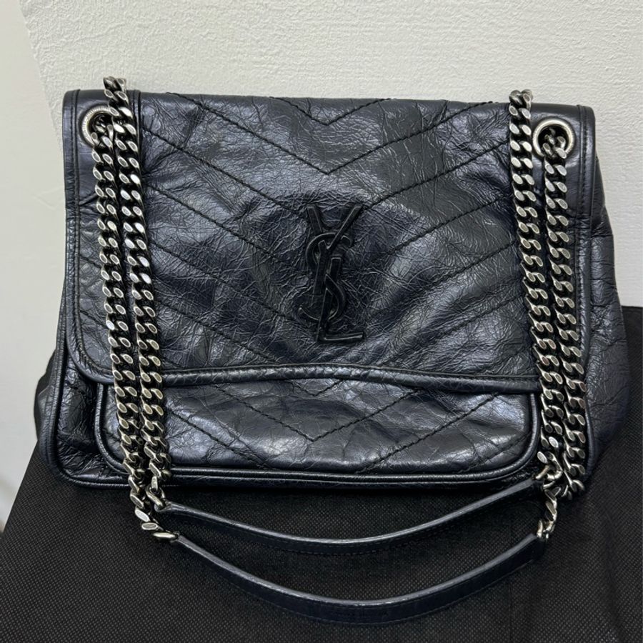 Ysl niki中號黑銀-20