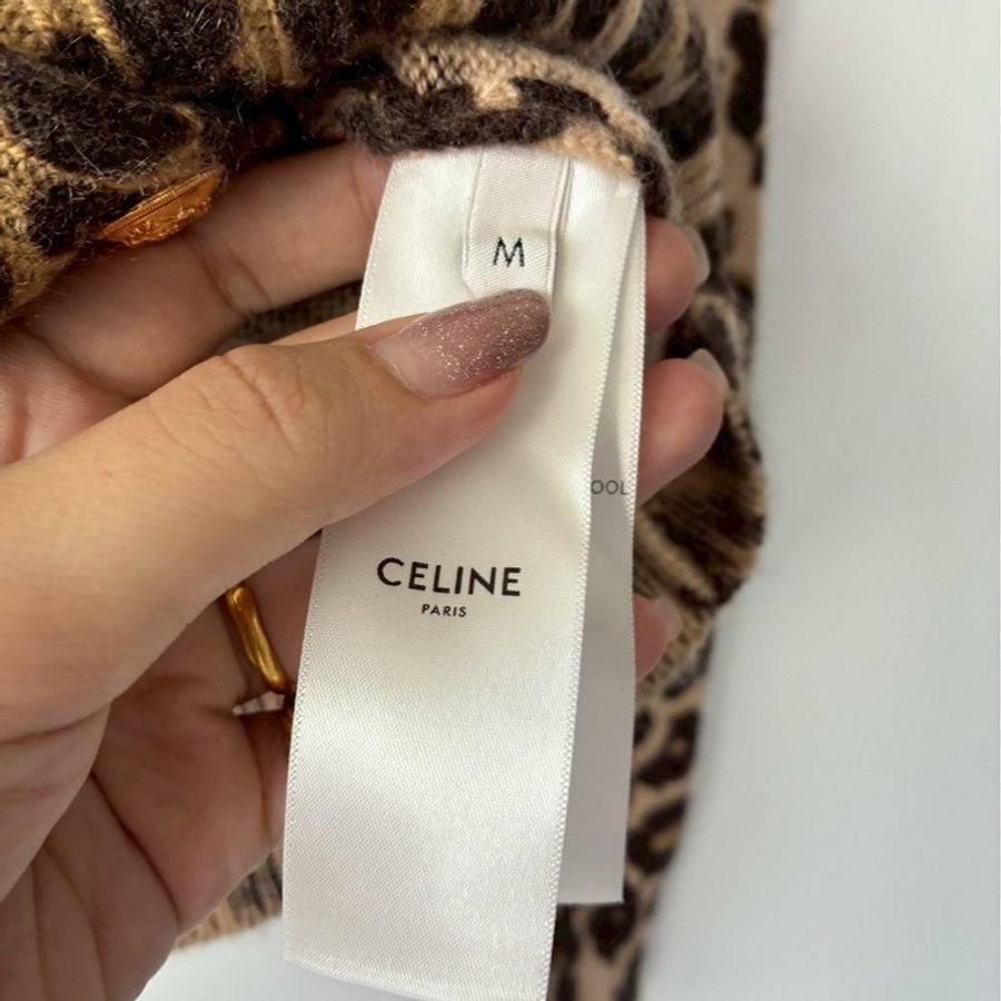 Celine 豹紋金釦針織上衣 M號-13