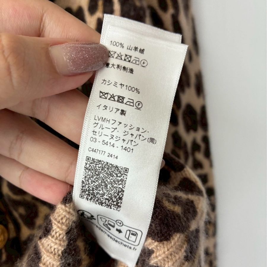Celine 豹紋金釦針織上衣 M號-14