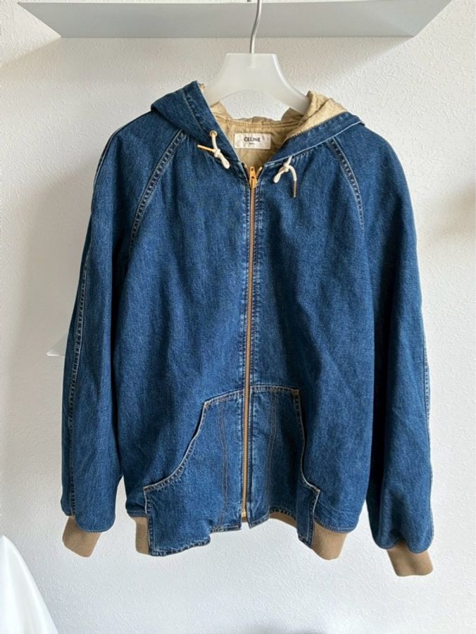 Celine 丹寧牛仔連帽外套🧥M號-0