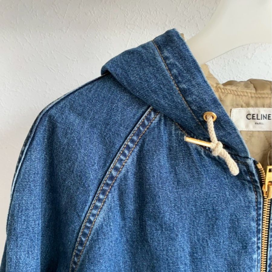 Celine 丹寧牛仔連帽外套🧥M號-2