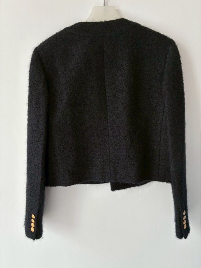 Celine 黑色金釦毛呢外套🧥36-11