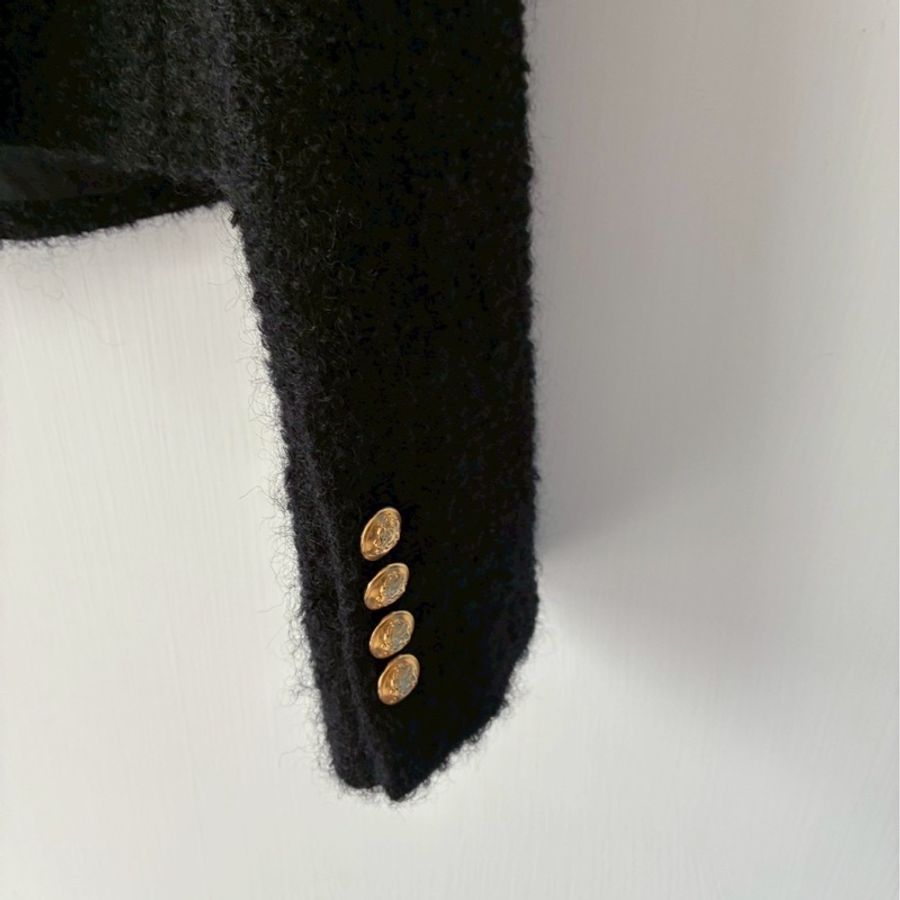 Celine 黑色金釦毛呢外套🧥36-13