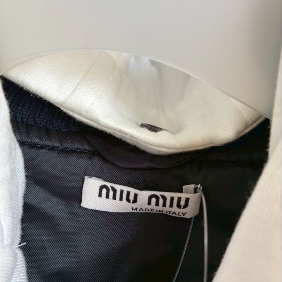 miumiu 藍/白連帽飛行夾克🧥38-1