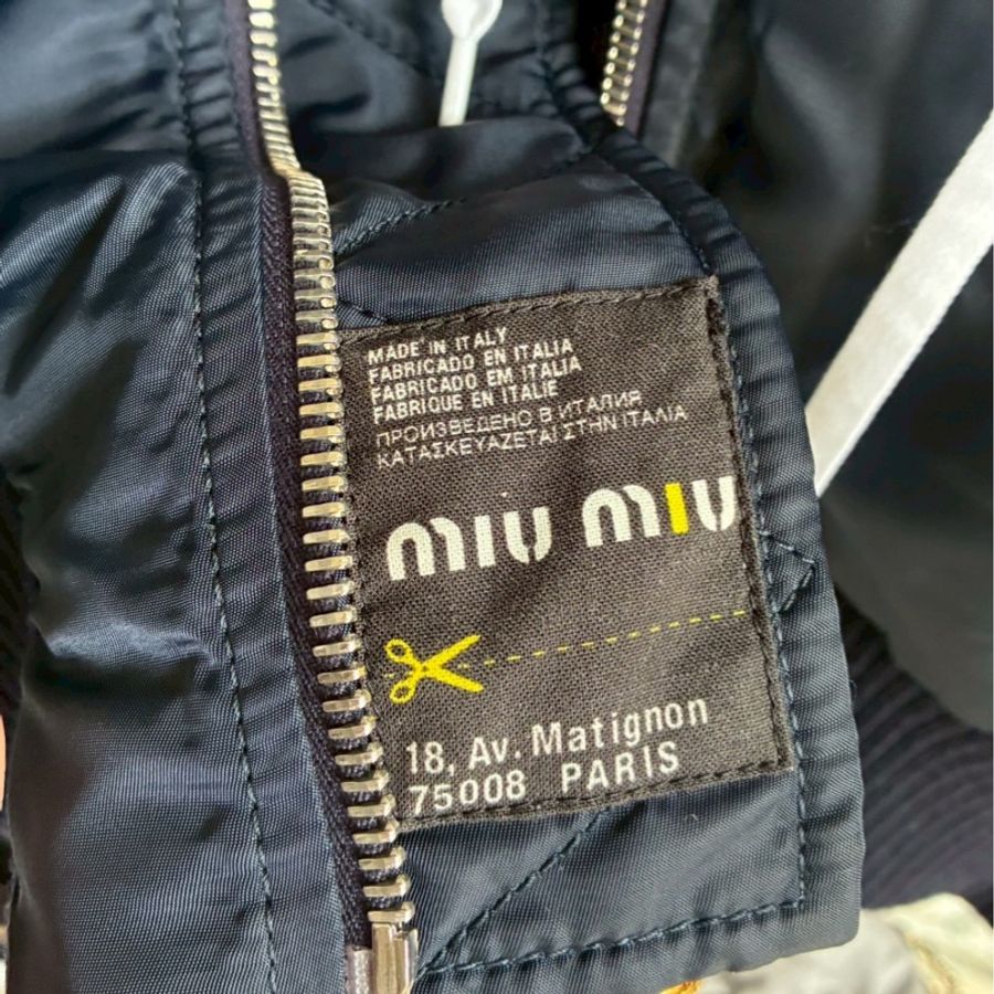 miumiu 藍/白連帽飛行夾克🧥38-24