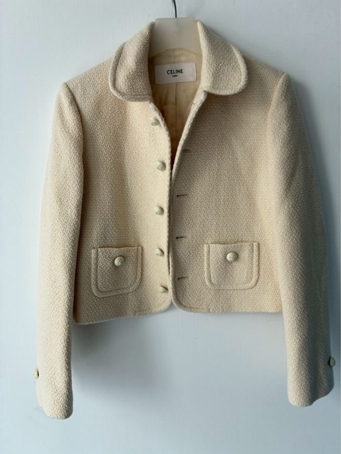 Celine 米白毛呢外套🧥38-0