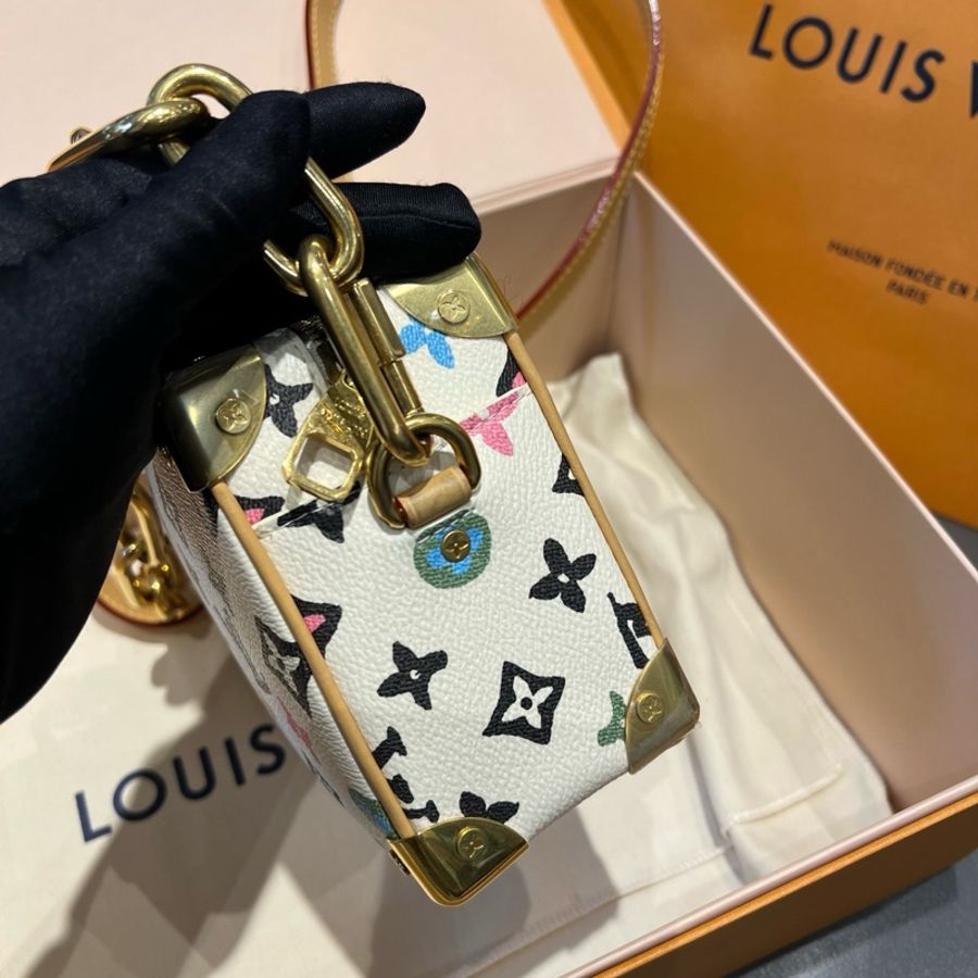LV/路易威登 Soft trunk軟盒子包斜背包 白色 芯片款-3