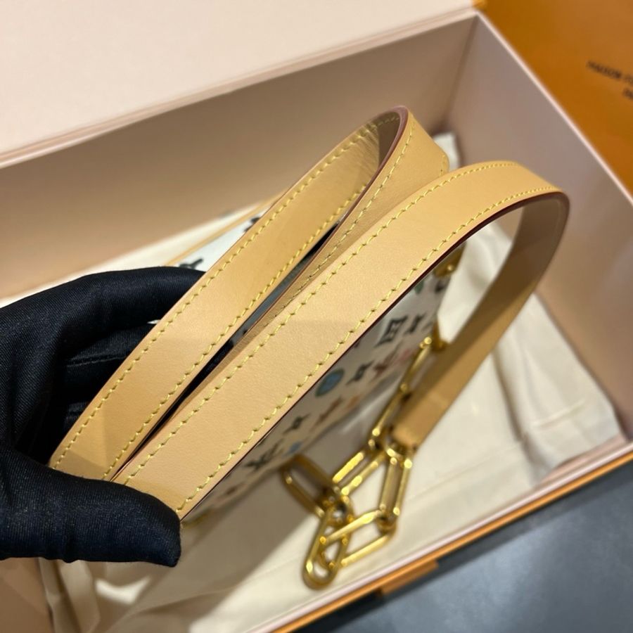 LV/路易威登 Soft trunk軟盒子包斜背包 白色 芯片款-7