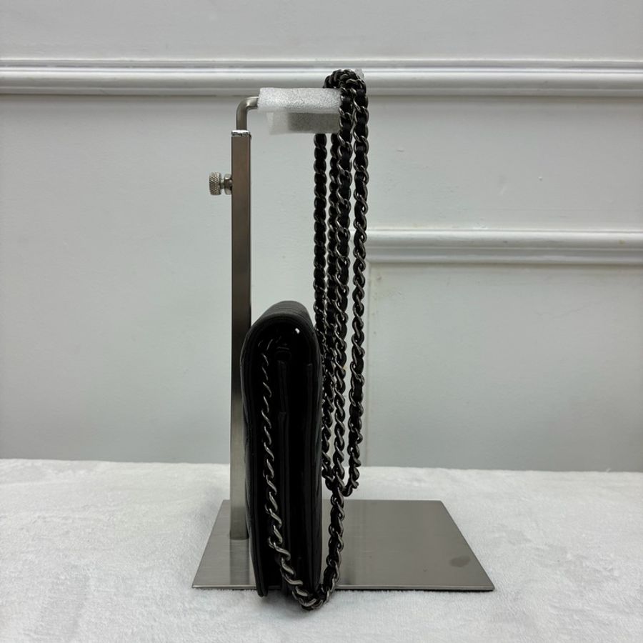 Chanel boy woc 黑色銀扣-3