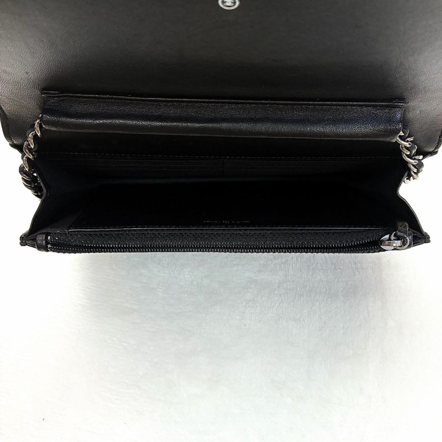 Chanel boy woc 黑色銀扣-9