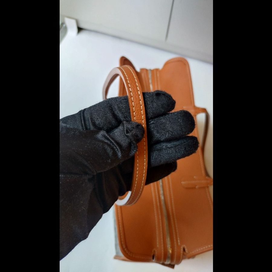 Goyard 焦糖皮邊黑底印花帆布大方托特包 Hardy-32