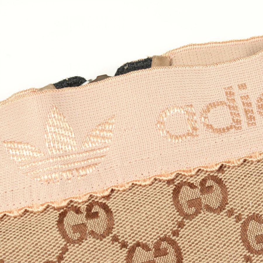 GUCCI adidas GG帆布半身裙,棉質,米色/海軍藍,二手女款,38碼-6