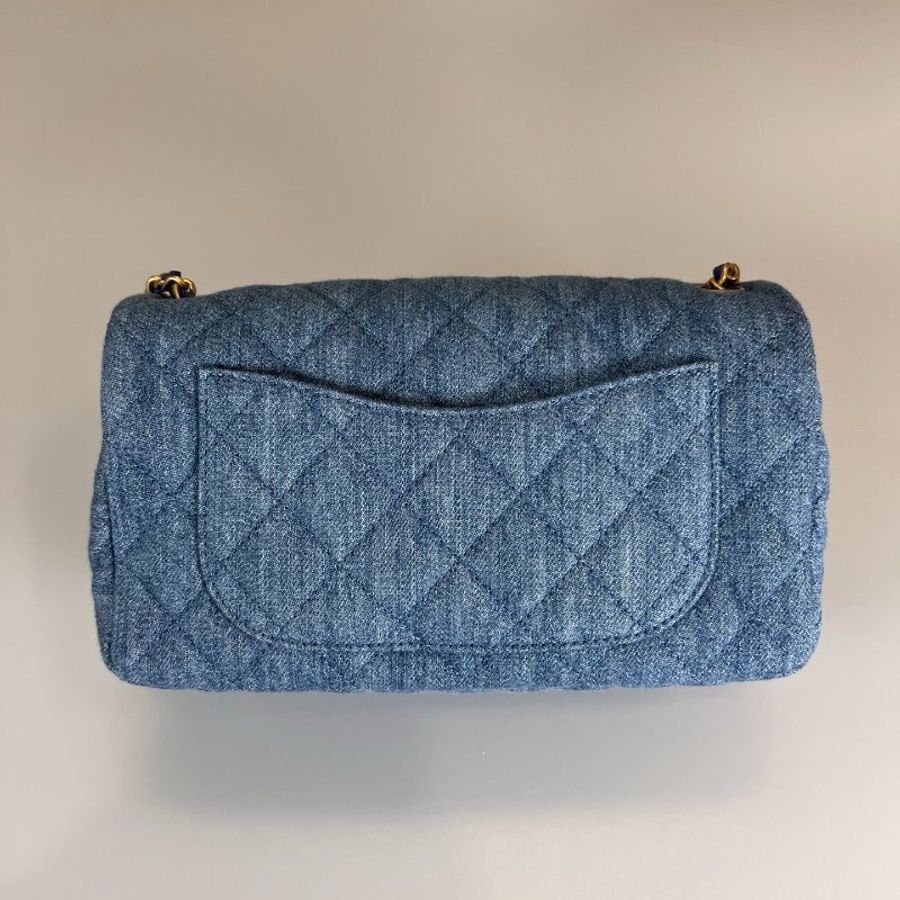 CHANEL CF20大MINI 牛仔藍 晶片款-1