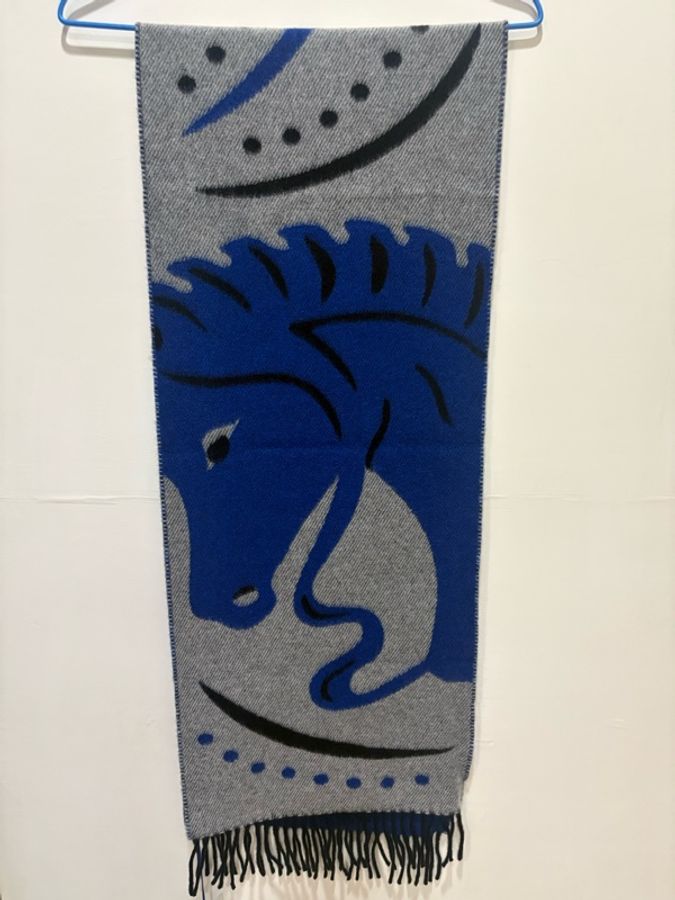 BURBERRY Mirrored Horse Cashmere Scarf 戰馬圍巾-2