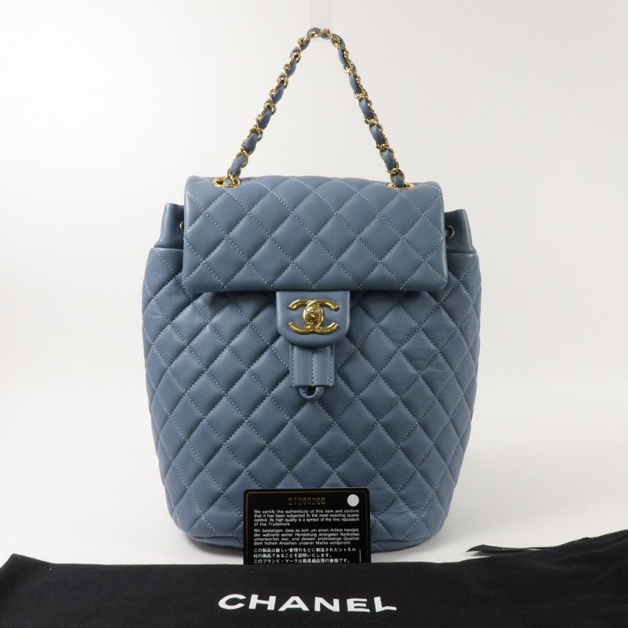 CHANEL 羊皮皮革Urban Spirit Backpack鏈帶背包-11