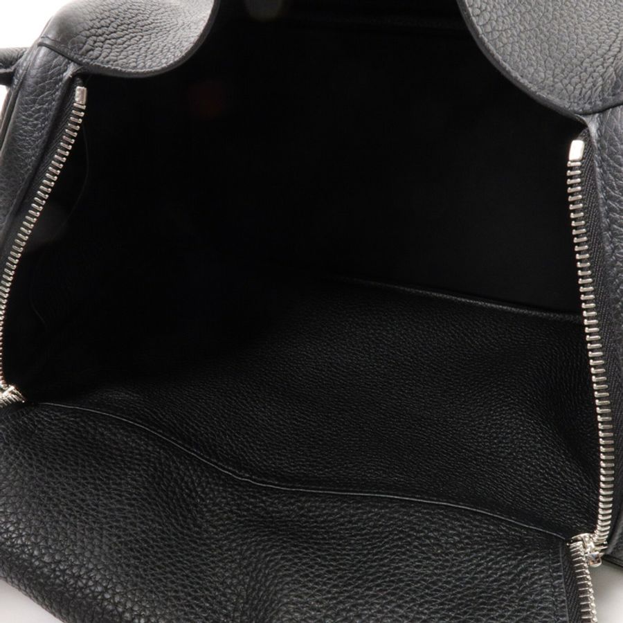 HERMES Clemence皮革Lindy 30手挽肩背兩用袋Noir-4