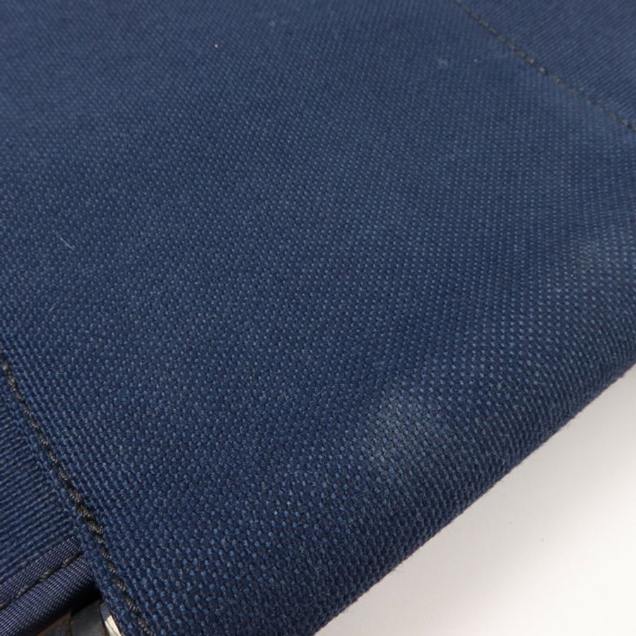 HERMES 帆布Cabag PM手挽肩背兩用袋Bleu Indigo-12