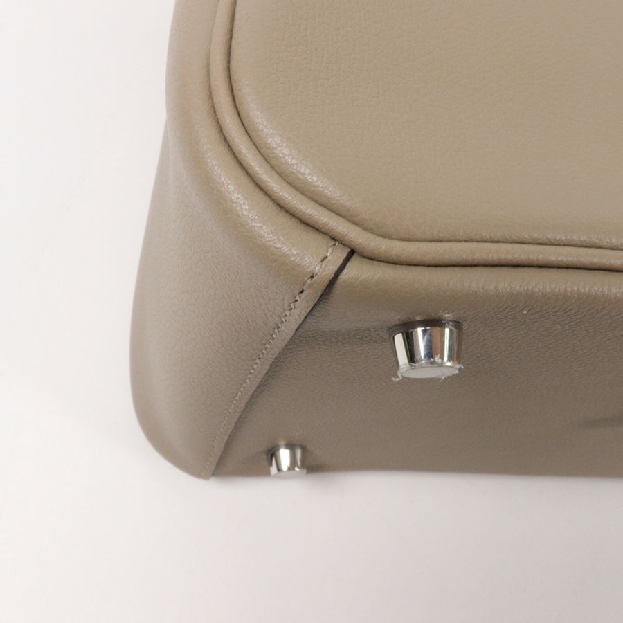 HERMES Evercolor皮革Lindy 26手挽肩背兩用袋Gris Asphalte-12
