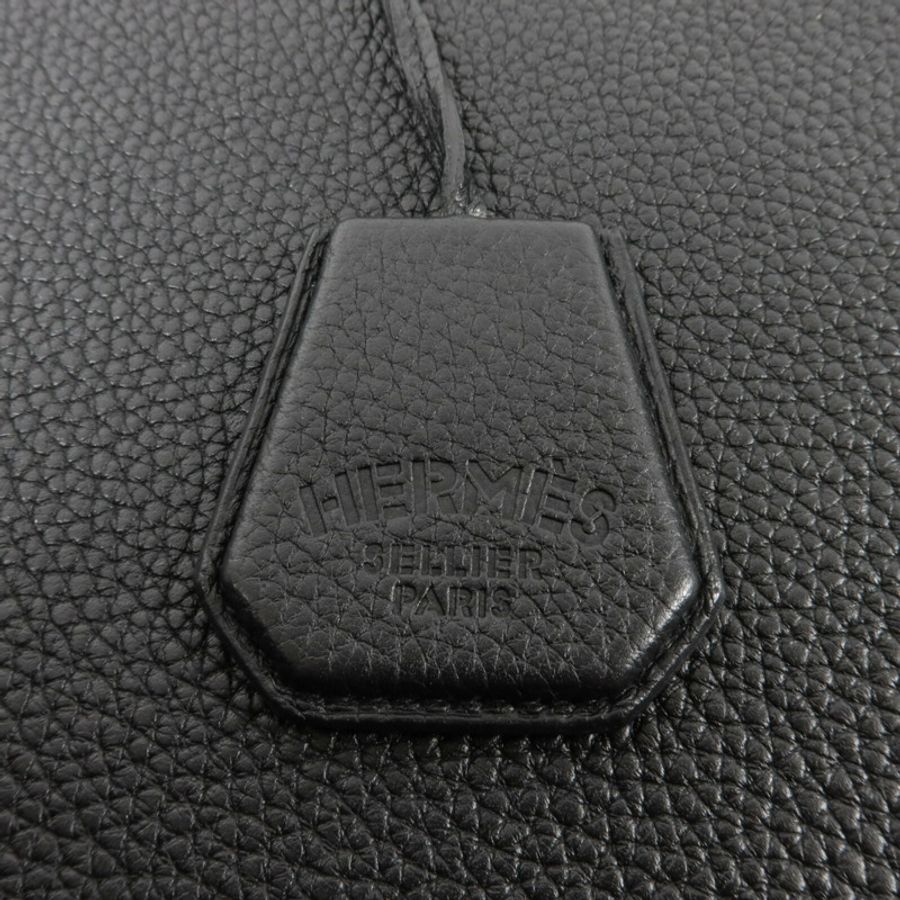 HERMES Clemence皮革Silky City肩背袋Noir-5