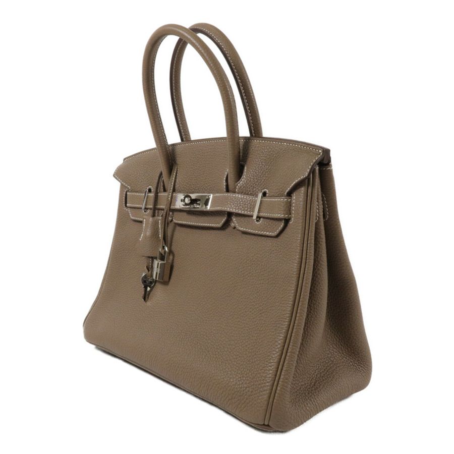 HERMES Togo皮革Birkin 30手挽袋Etoupe-2