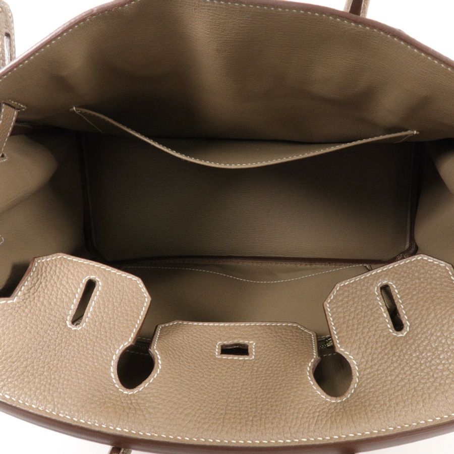 HERMES Togo皮革Birkin 30手挽袋Etoupe-4