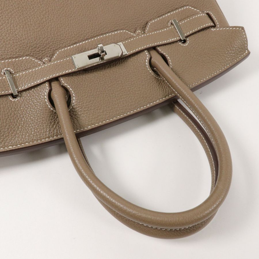 HERMES Togo皮革Birkin 30手挽袋Etoupe-9