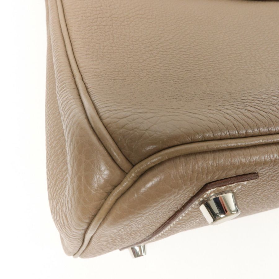 HERMES Togo皮革Birkin 30手挽袋Etoupe-13