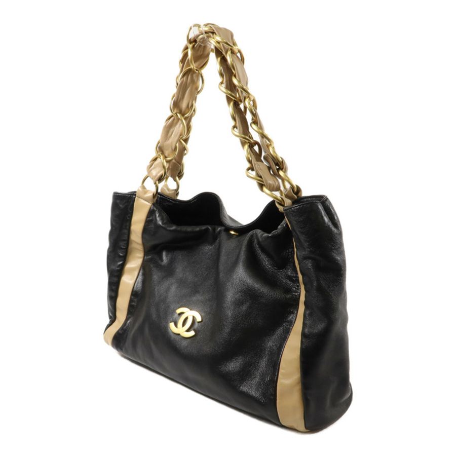 CHANEL 羊皮皮革Vintage Shoulder Bag鏈帶手挽袋-2