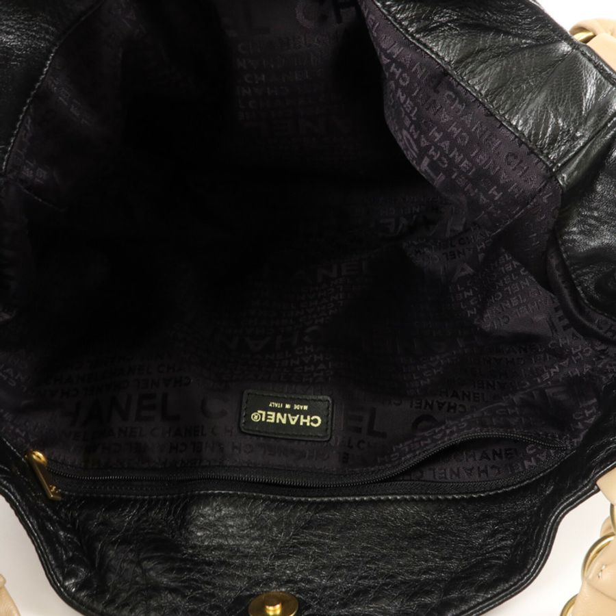 CHANEL 羊皮皮革Vintage Shoulder Bag鏈帶手挽袋-4