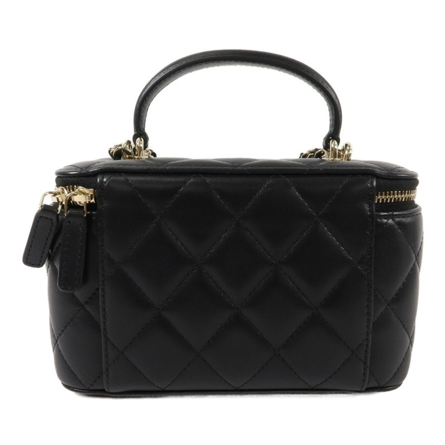 CHANEL 羊皮皮革Handle Vanity Case鏈帶手挽肩背兩用袋-1