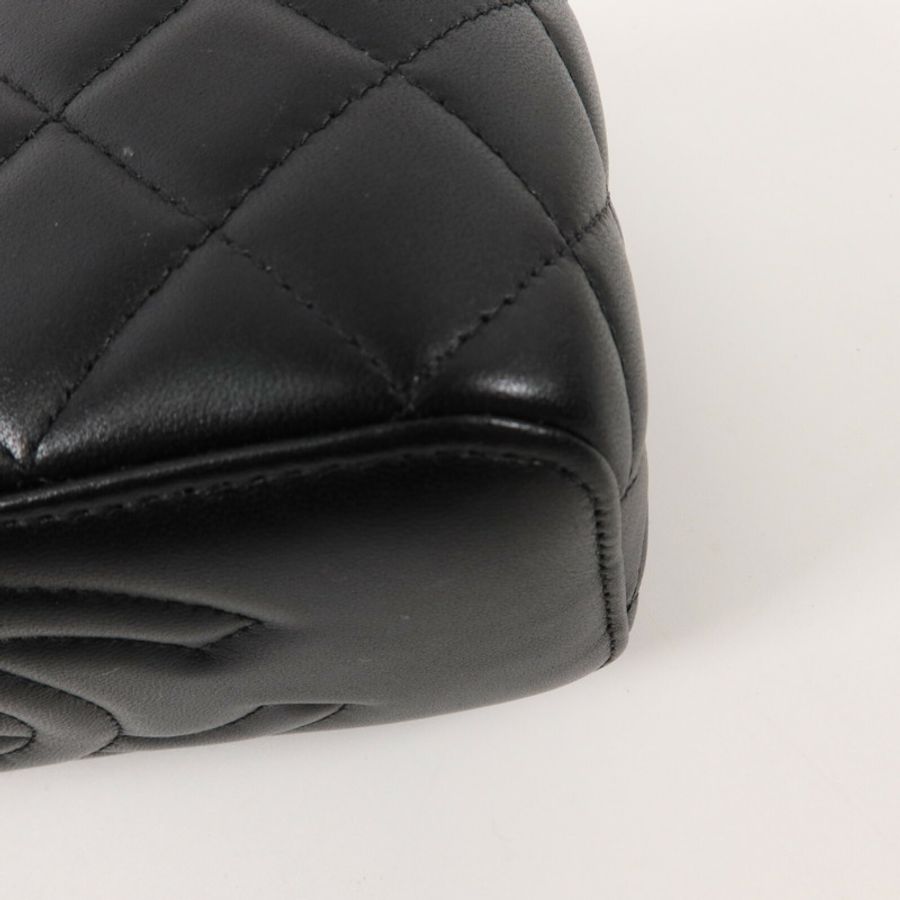 CHANEL 羊皮皮革Handle Vanity Case鏈帶手挽肩背兩用袋-11