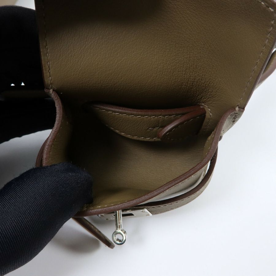 HERMES Swift皮革Kelly Moove銀扣肩背袋Etoupe-8