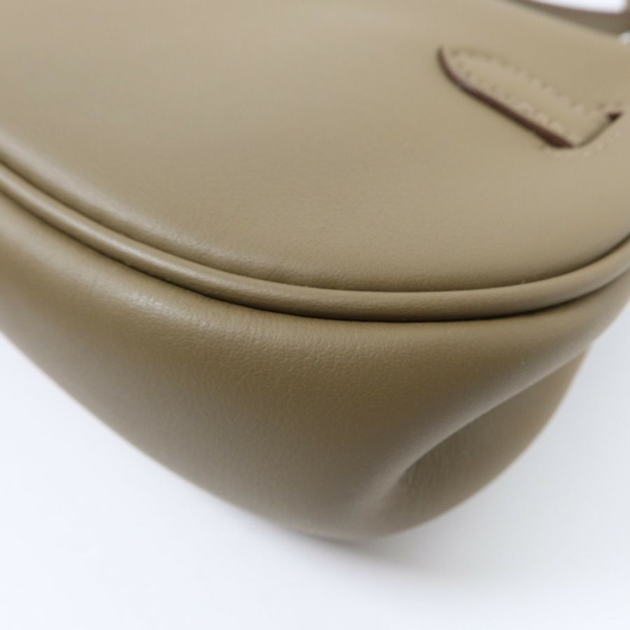 HERMES Swift皮革Kelly Moove銀扣肩背袋Etoupe-16