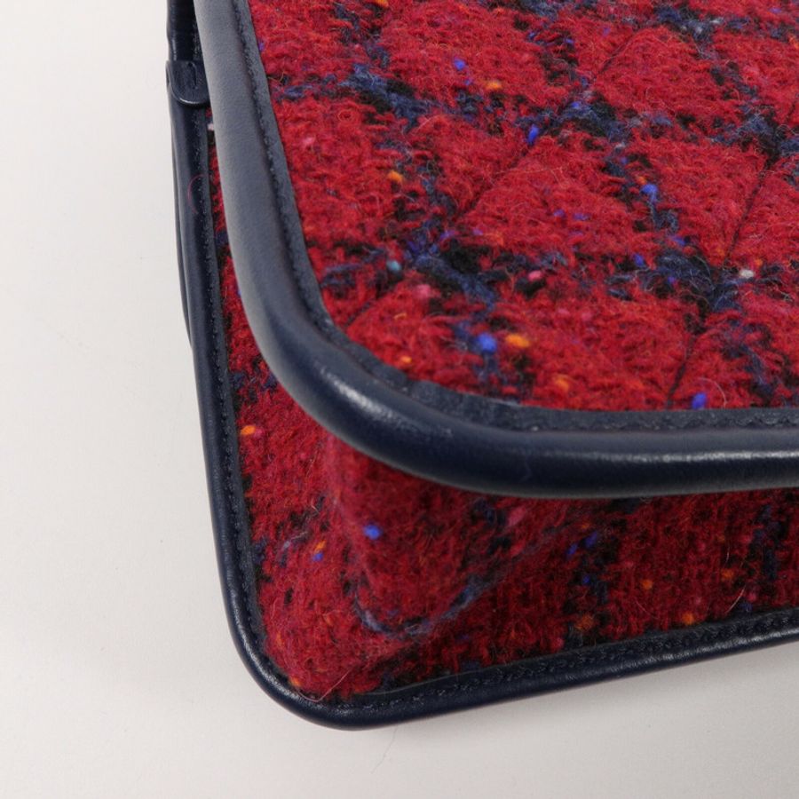 CHANEL Tweed Top Handle Flap Bag鏈帶肩背袋-11