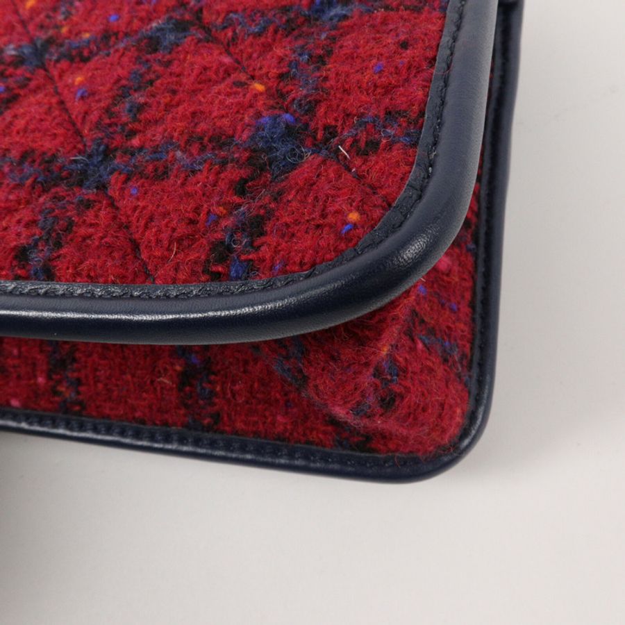 CHANEL Tweed Top Handle Flap Bag鏈帶肩背袋-12
