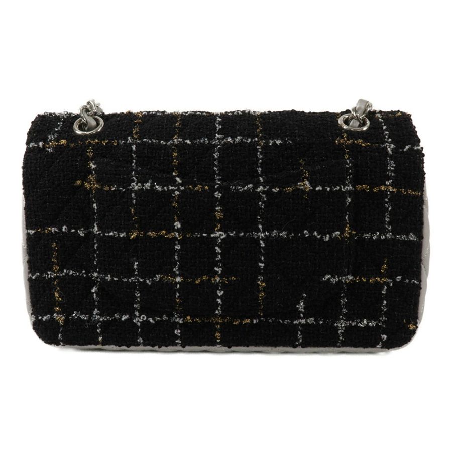 CHANEL Tweed/牛皮皮革Classic Flap Tweed鏈帶肩背袋-1
