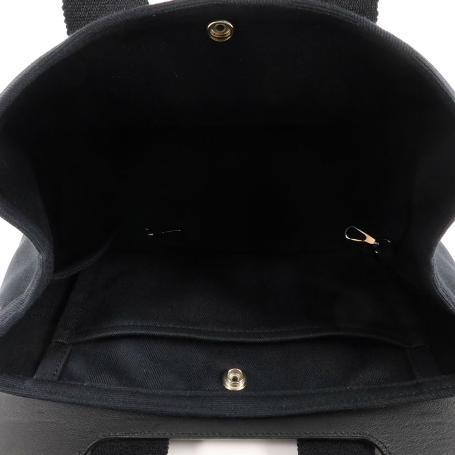 HERMES Toile H帆布Valparaiso PM手挽袋Noir-4
