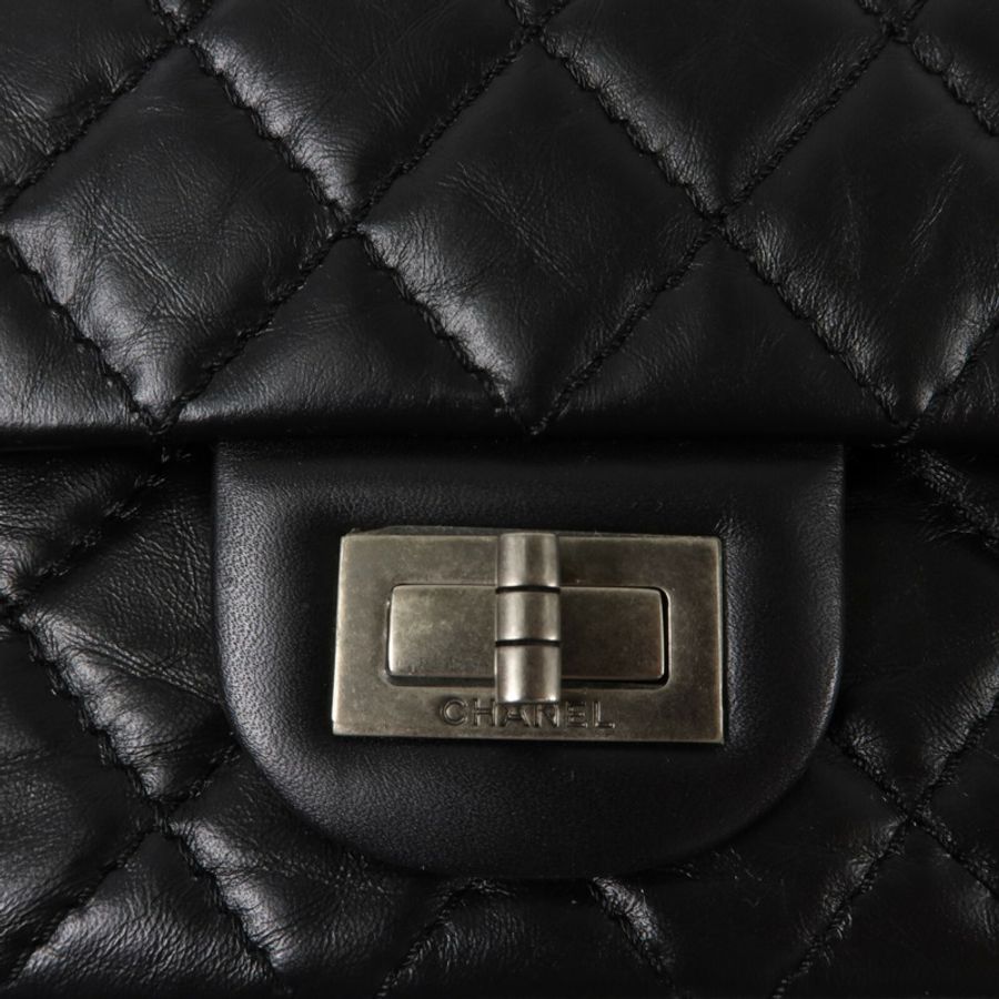 CHANEL 牛皮皮革2.55 Small鏈帶手挽肩背兩用袋-6