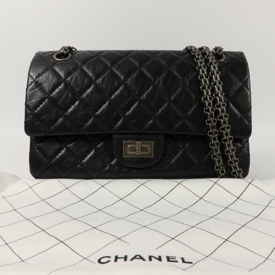 CHANEL 牛皮皮革2.55 Small鏈帶手挽肩背兩用袋-9