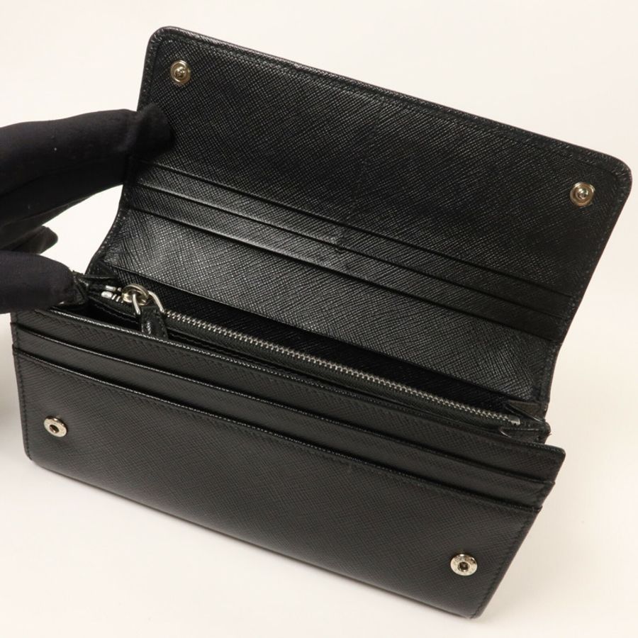 PRADA Saffiano皮革Long Wallet with Card Case長錢包連卡片套-4