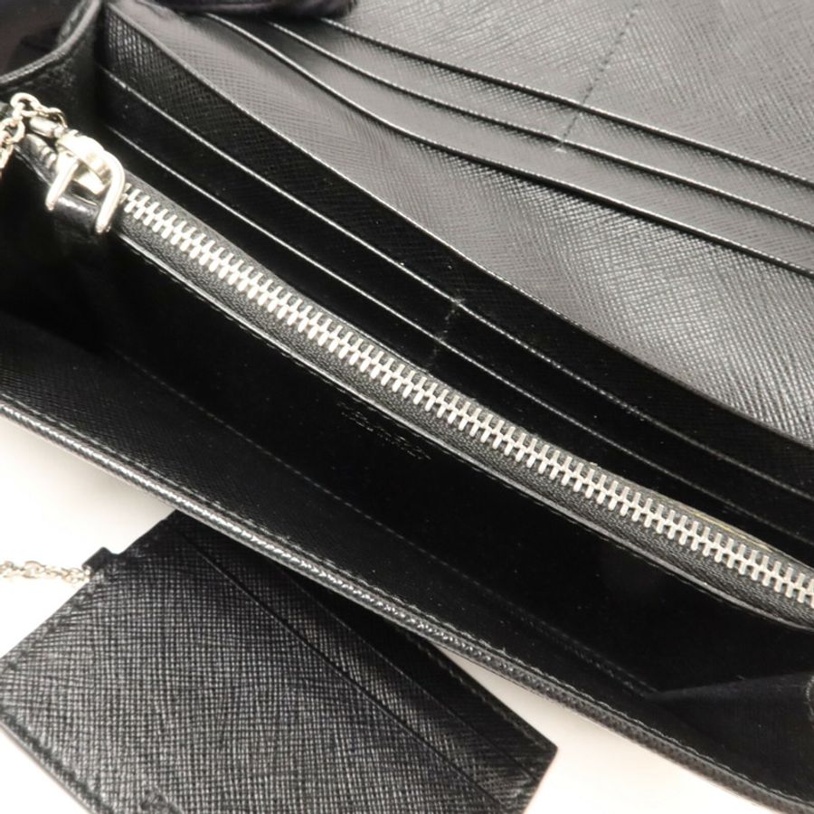 PRADA Saffiano皮革Long Wallet with Card Case長錢包連卡片套-5