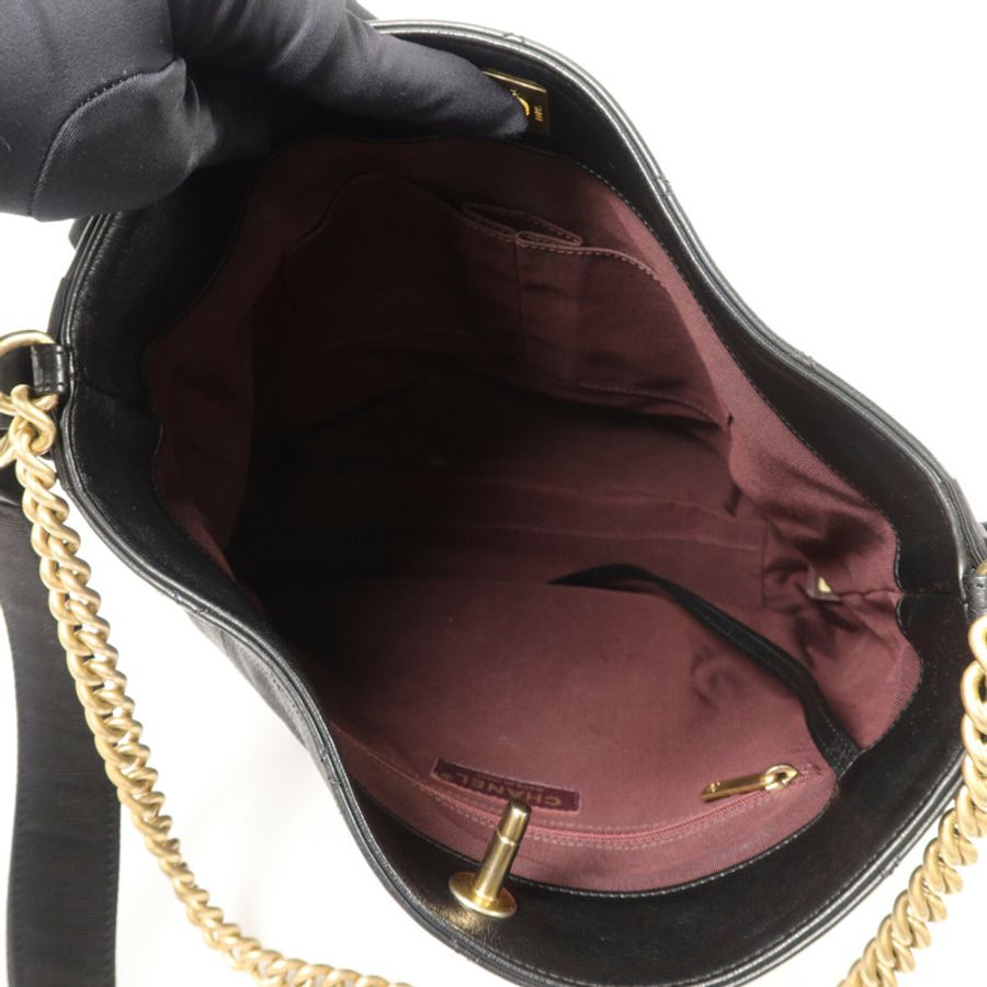 CHANEL 牛皮皮革Hobo Bag手挽肩背兩用袋-4
