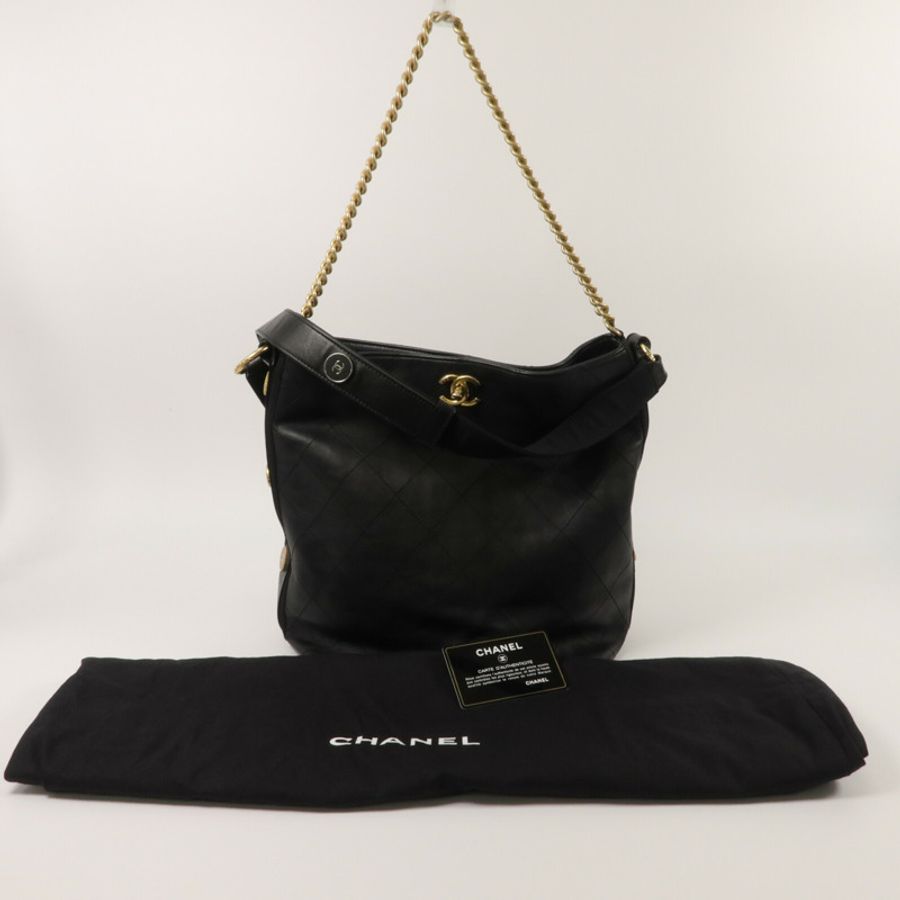 CHANEL 牛皮皮革Hobo Bag手挽肩背兩用袋-12