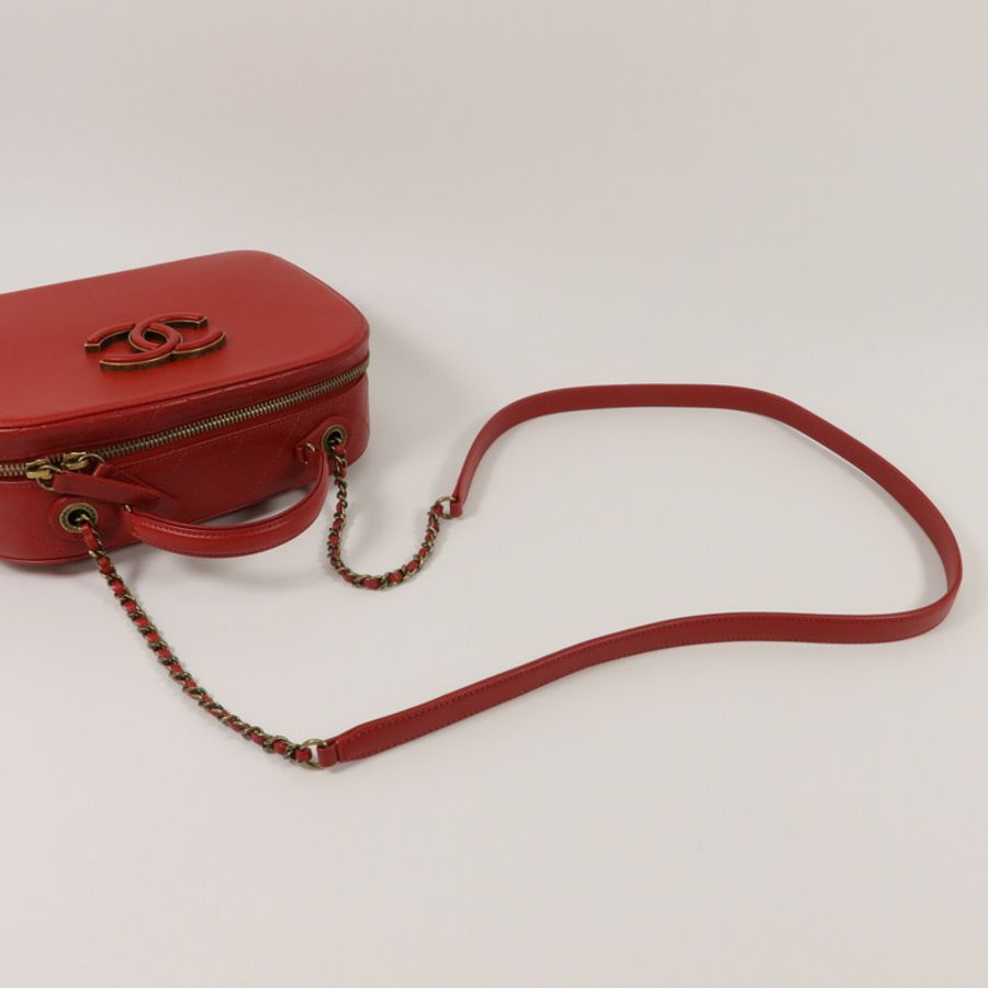 CHANEL 牛皮皮革Coco Curve Bag鏈帶手挽肩背兩用袋-9