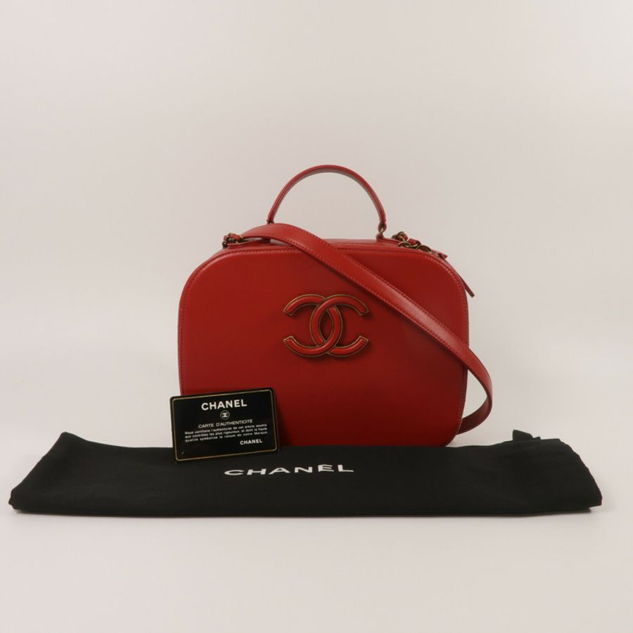 CHANEL 牛皮皮革Coco Curve Bag鏈帶手挽肩背兩用袋-10