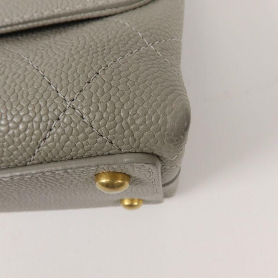 CHANEL 牛皮皮革Chain Shoulder鏈帶手挽肩背兩用袋-12