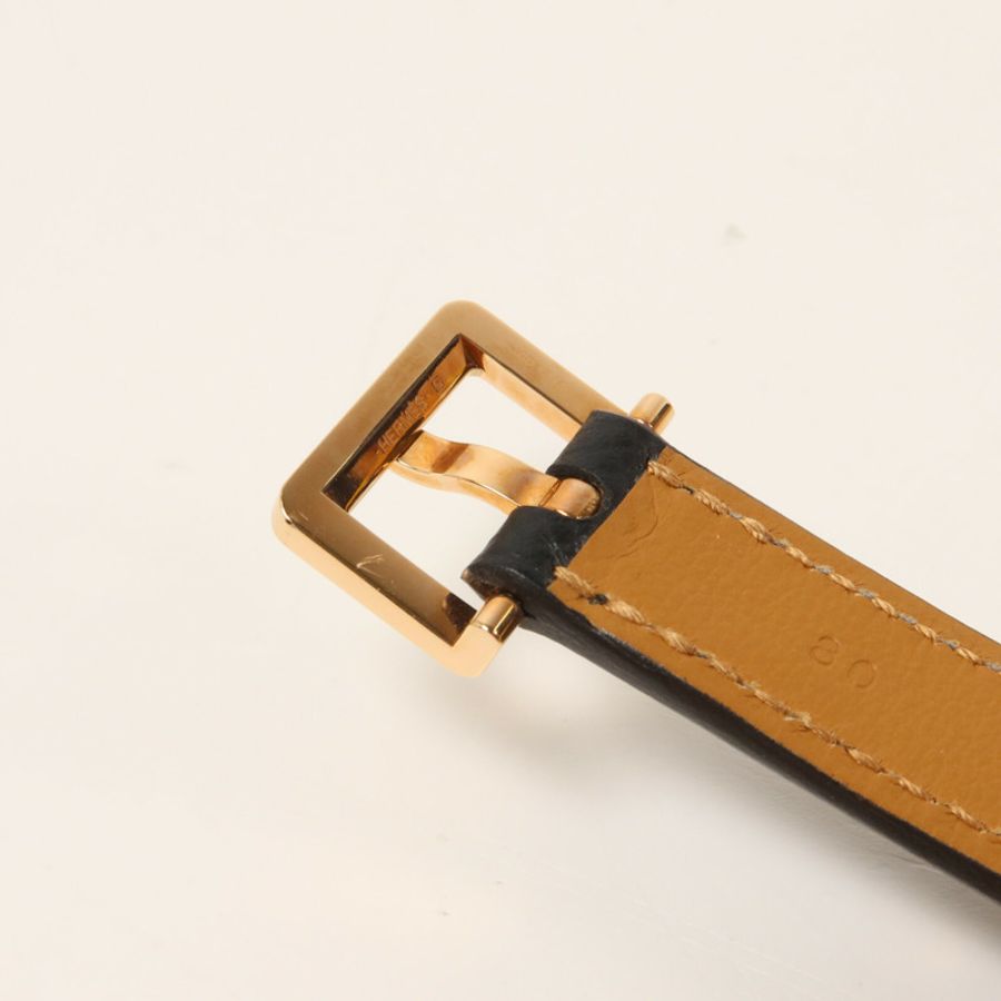 HERMES Epsom皮革Pop H Belt皮帶Noir-5
