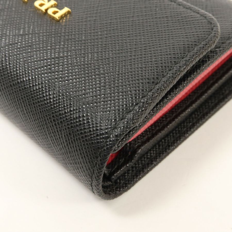 PRADA Saffiano皮革Fold Wallet錢包-17