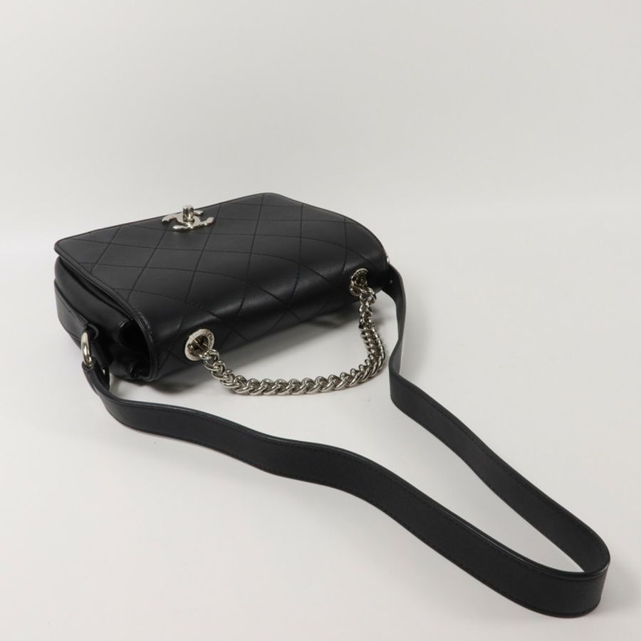 CHANEL 牛皮皮革Shoulder Bag鏈帶手挽肩背兩用袋-10