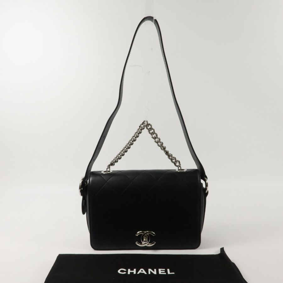 CHANEL 牛皮皮革Shoulder Bag鏈帶手挽肩背兩用袋-11